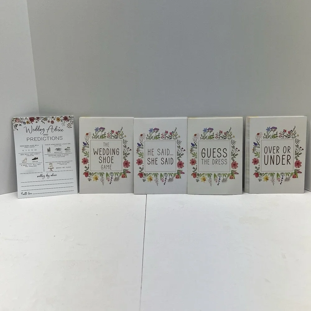 79 Pieces Wedding Advice Shower Games Wildflower Theme Flowers